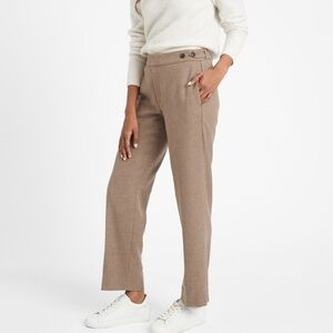 Banana Republic Pants Womens 12 High Rise Elastic Waist Wool Straight Leg Brown
